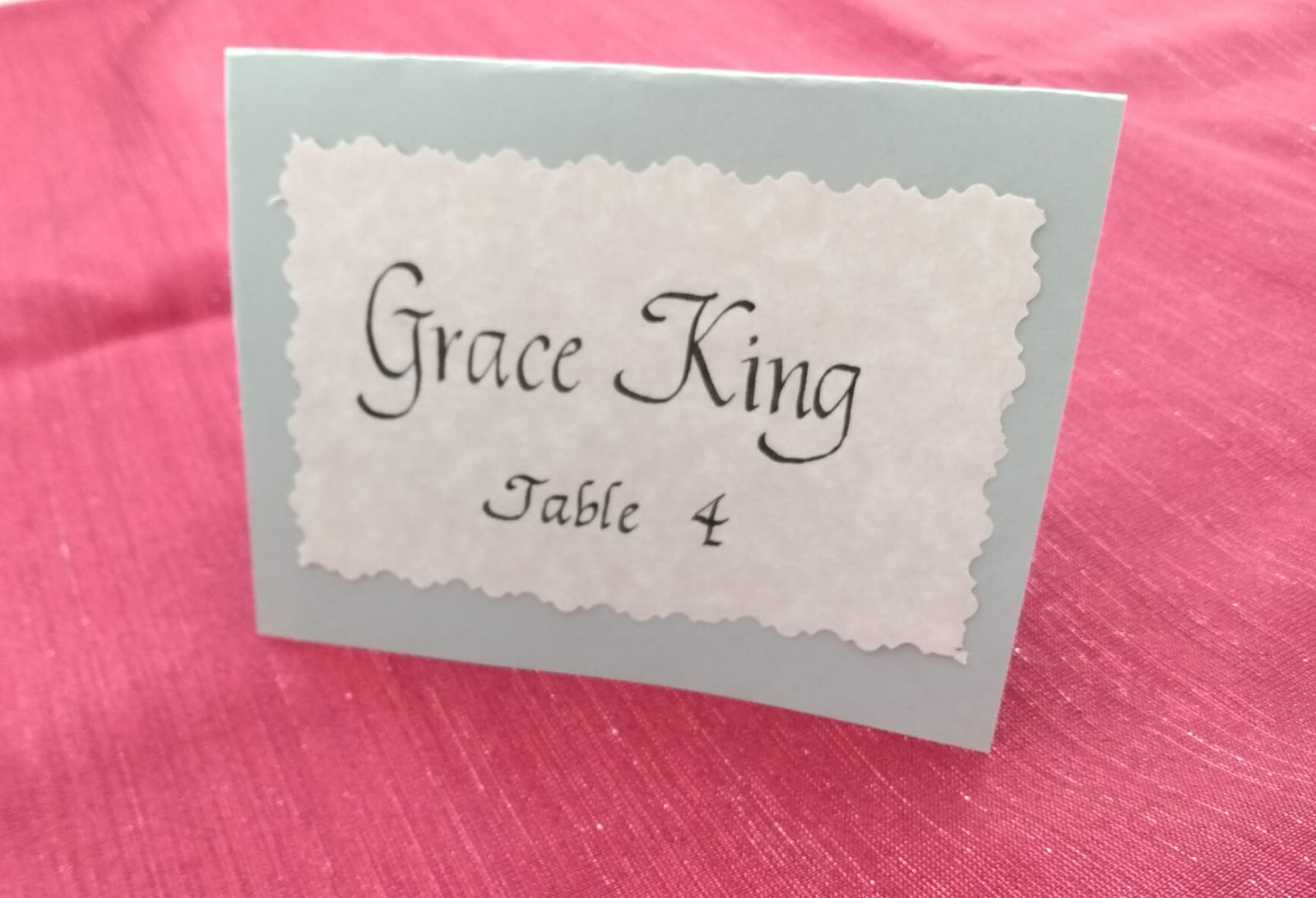 Italic Calligraphy Place card